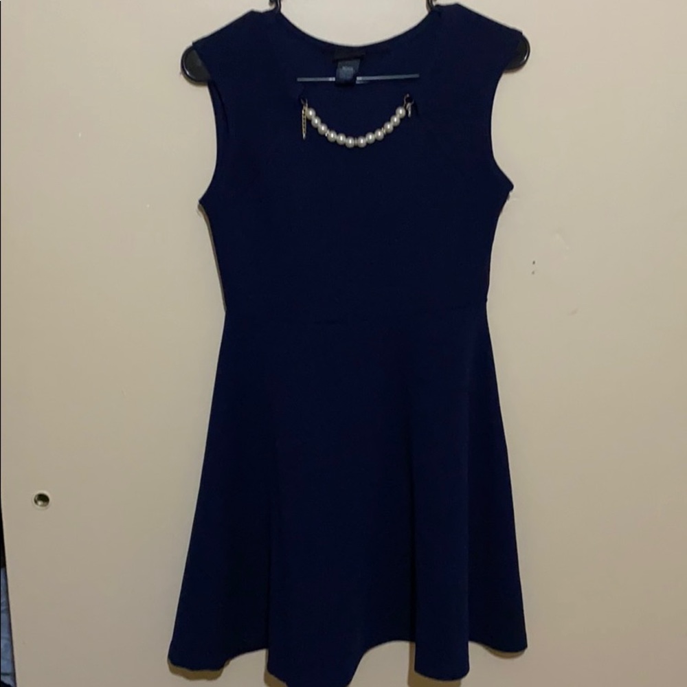 Medium Dark blue dress with necklace built in